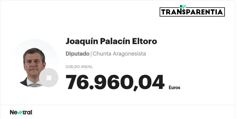 Conoce el salario público de Joaquín Antonio Palacín Eltoro