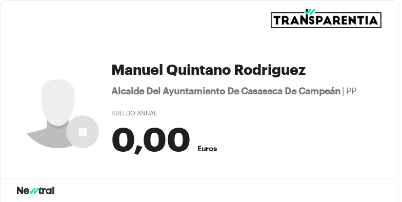 Conoce el salario público de Manuel Quintano Rodriguez Transparentia