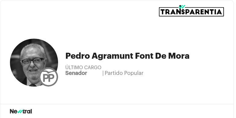 Conoce el salario público de Pedro Agramunt Font De Mora