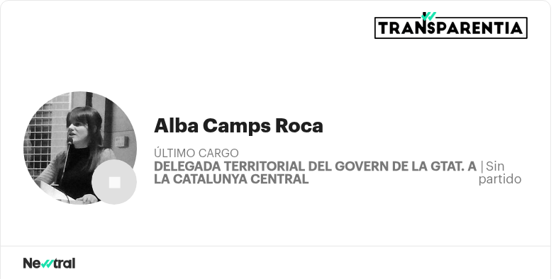 Conoce el salario público de Alba Camps Roca | Transparentia | Newtral