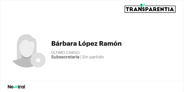 Conoce el salario público de Bárbara López Ramón | Transparentia | Newtral